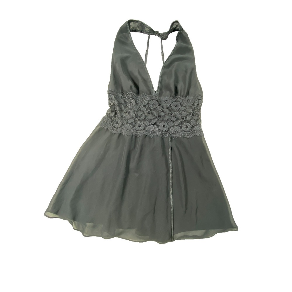 Seductive Wear by Cinema Etoile Babydoll Lingerie Dress Womens Large Black Sheer